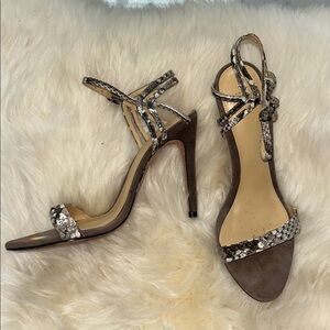 Alexandre Birman Snakeskin Strappy Heels Sz 6.5